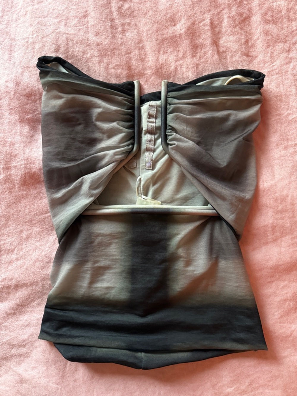 Rick Owens Strapless Prong Jersey Top in Fuchsia Plaid - Picture 3 of 6